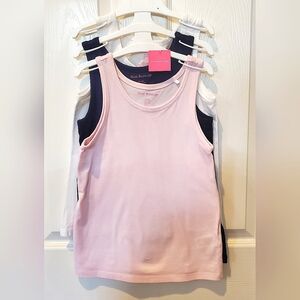NWT New Isaac Mizrahi Lot of (3) Tank Tops Pink White Navy Girls Size 6X